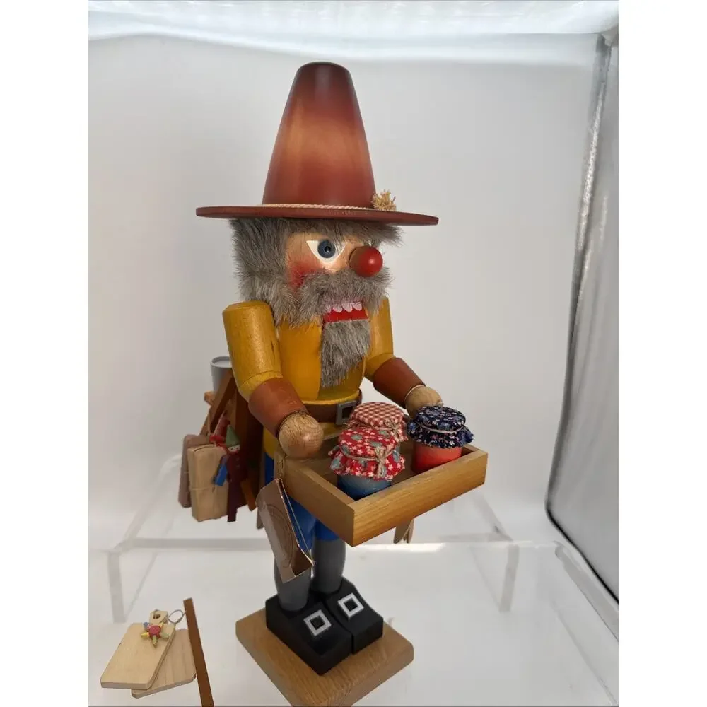 Christian Ulbricht Nutcracker Peddler 15.5” Cheese, Wine, Jam, Broom READ MORE